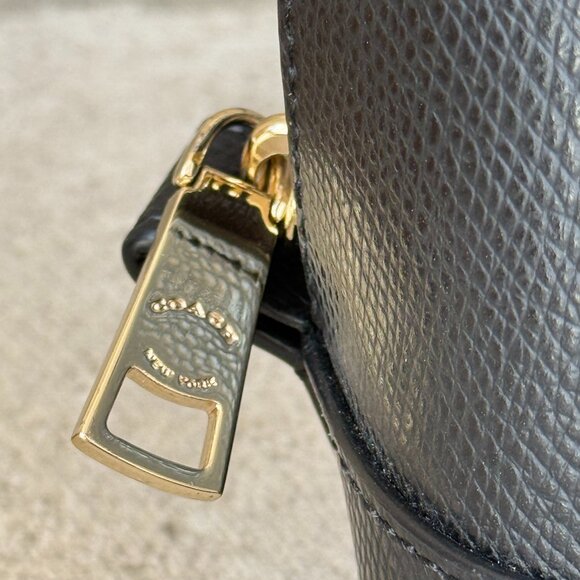 COACH MINI SIERRA DOME CROSSGRAIN LEATHER SATCHEL CROSSBODY BAG Black Leather - Picture 5 of 15